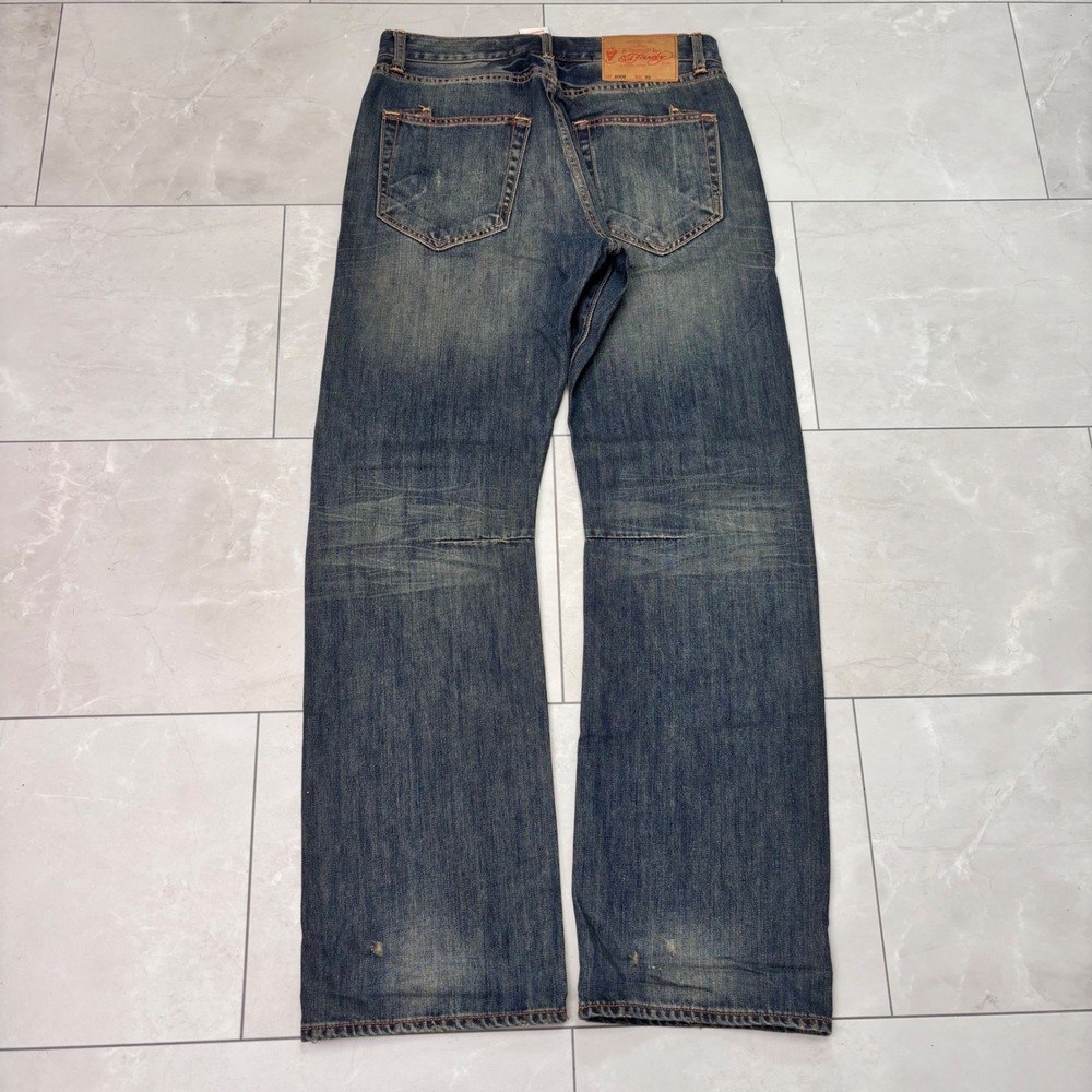 Ed Hardy Lot 2009 Y2K Distressed Baggy Jeans Christian Audigier 33x34